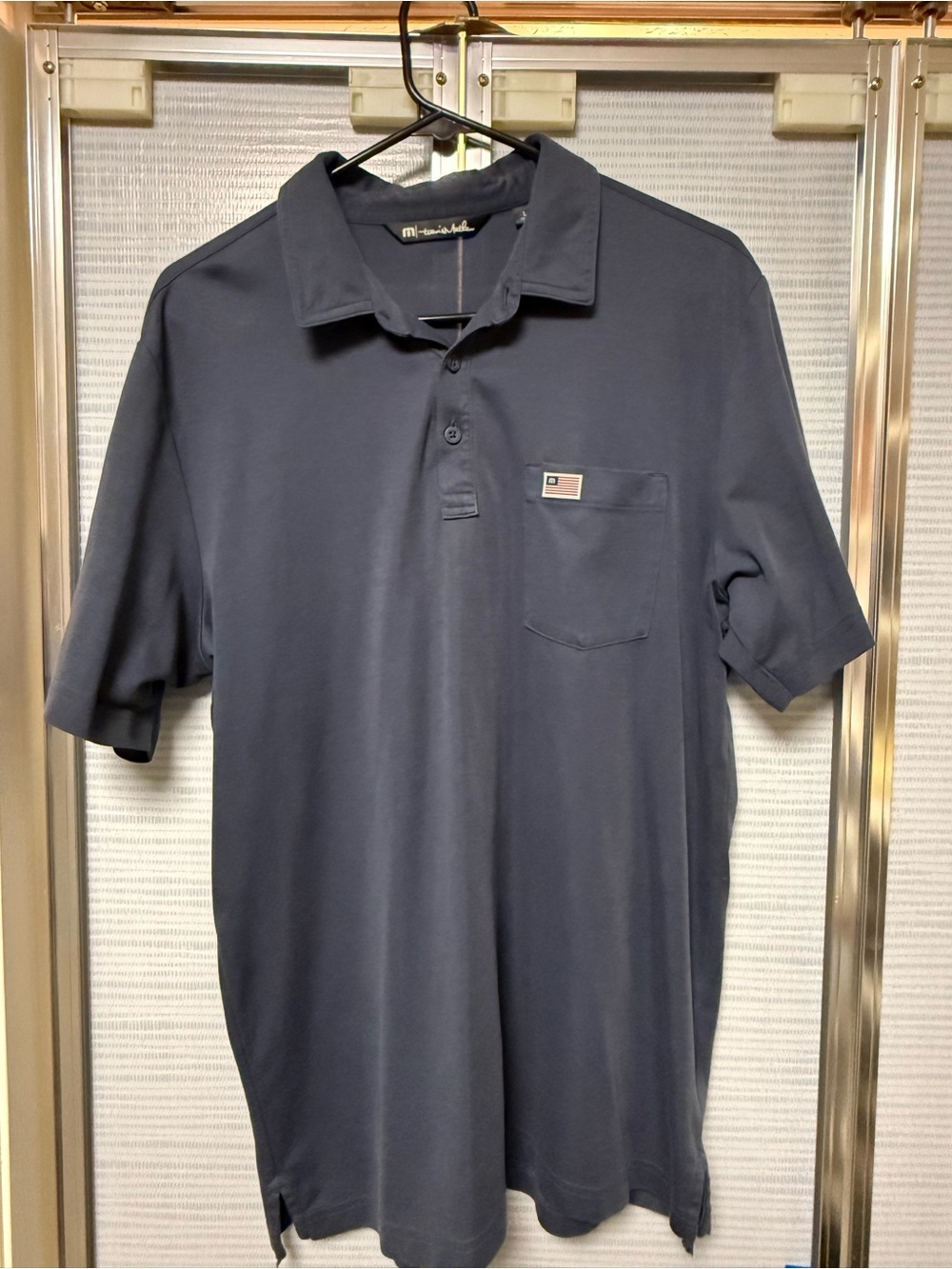 Travis Mathew Large Men's Navy Polo Shirt with Chest Pocket